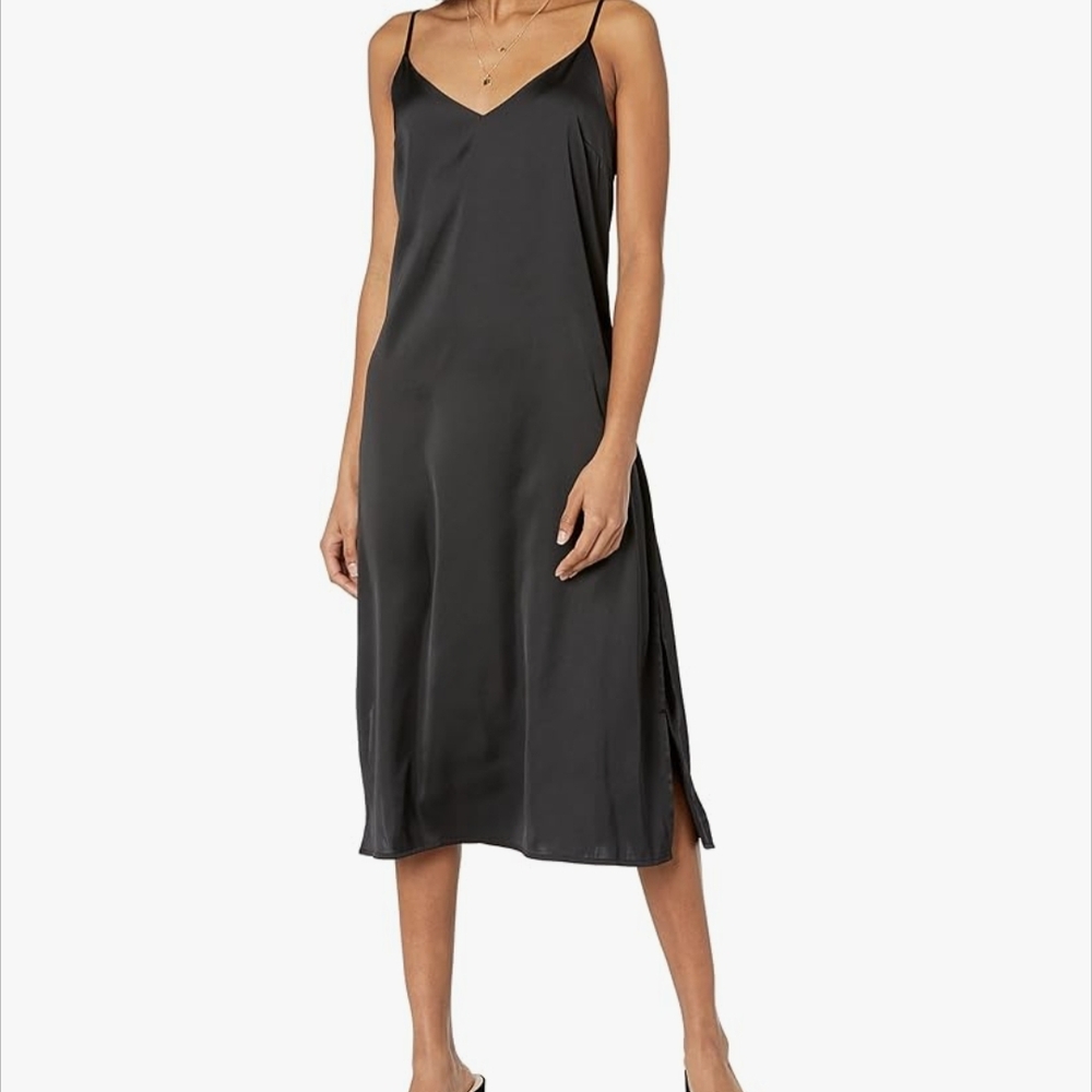 The Drop Women’s Ana Silky V-Neck Midi Slip Dress | Size Small